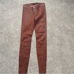 J Brand 25 genuine lamb leather snake embossed pant jeans